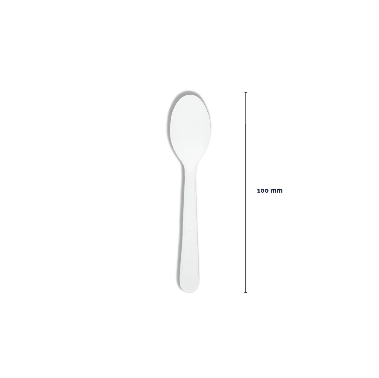 Cucchiaino CPLA bio bianco - 100 mm