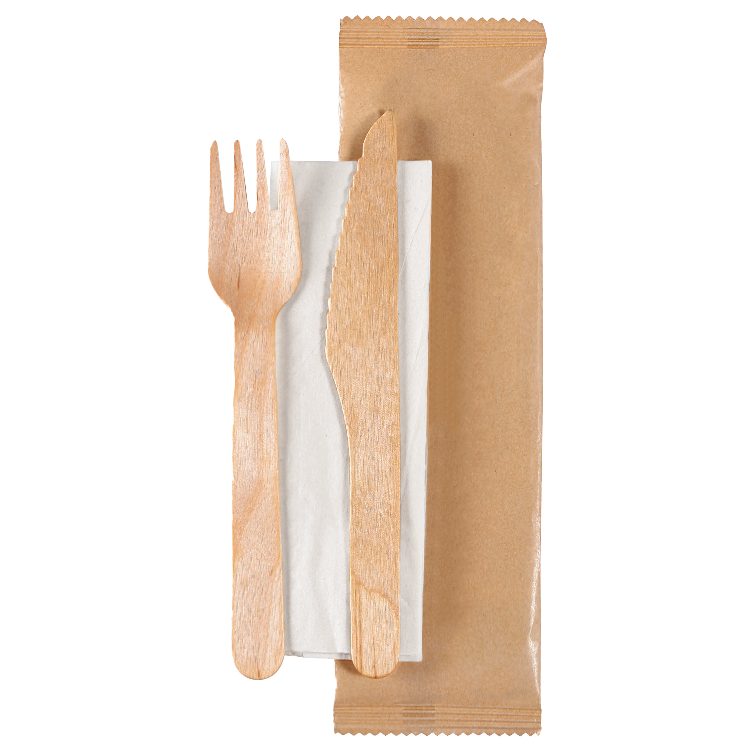 Set bis forchetta e coltello imbustato con tovagliolo