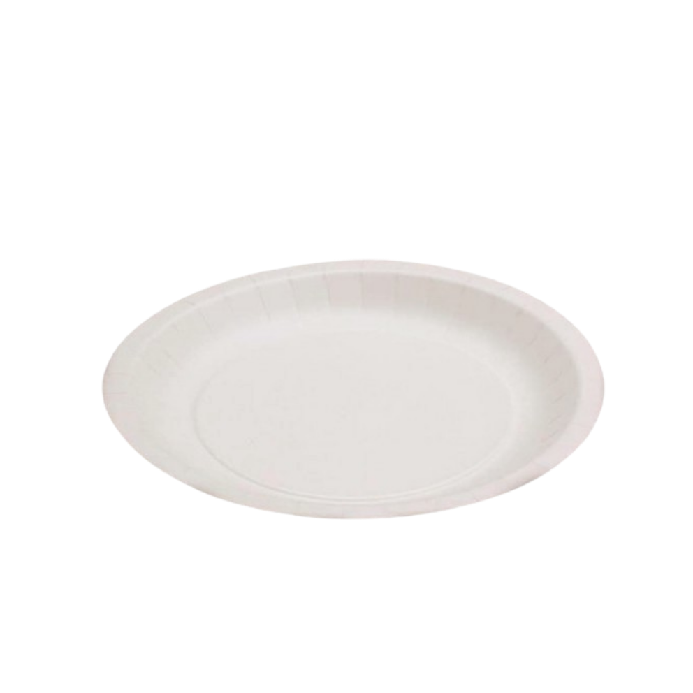 Piatto in Cartoncino Bio Bianco Ø18 cm