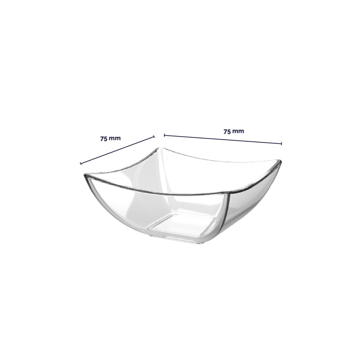 Coppetta quadrata trasparente PS - 75x75 mm - 90 cc